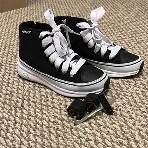 Heelys Black and White High-Top Sneakers with Platform Sole